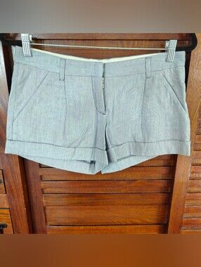 Vintage Prada Striped Cotton Cuffed Shorts — Size IT 40 (US 4)